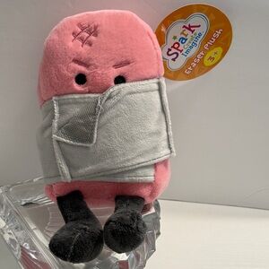 💗 Spark Create Imagine Pink Eraser Plush – 6” Soft Toy with Gray Wrapper 🆕